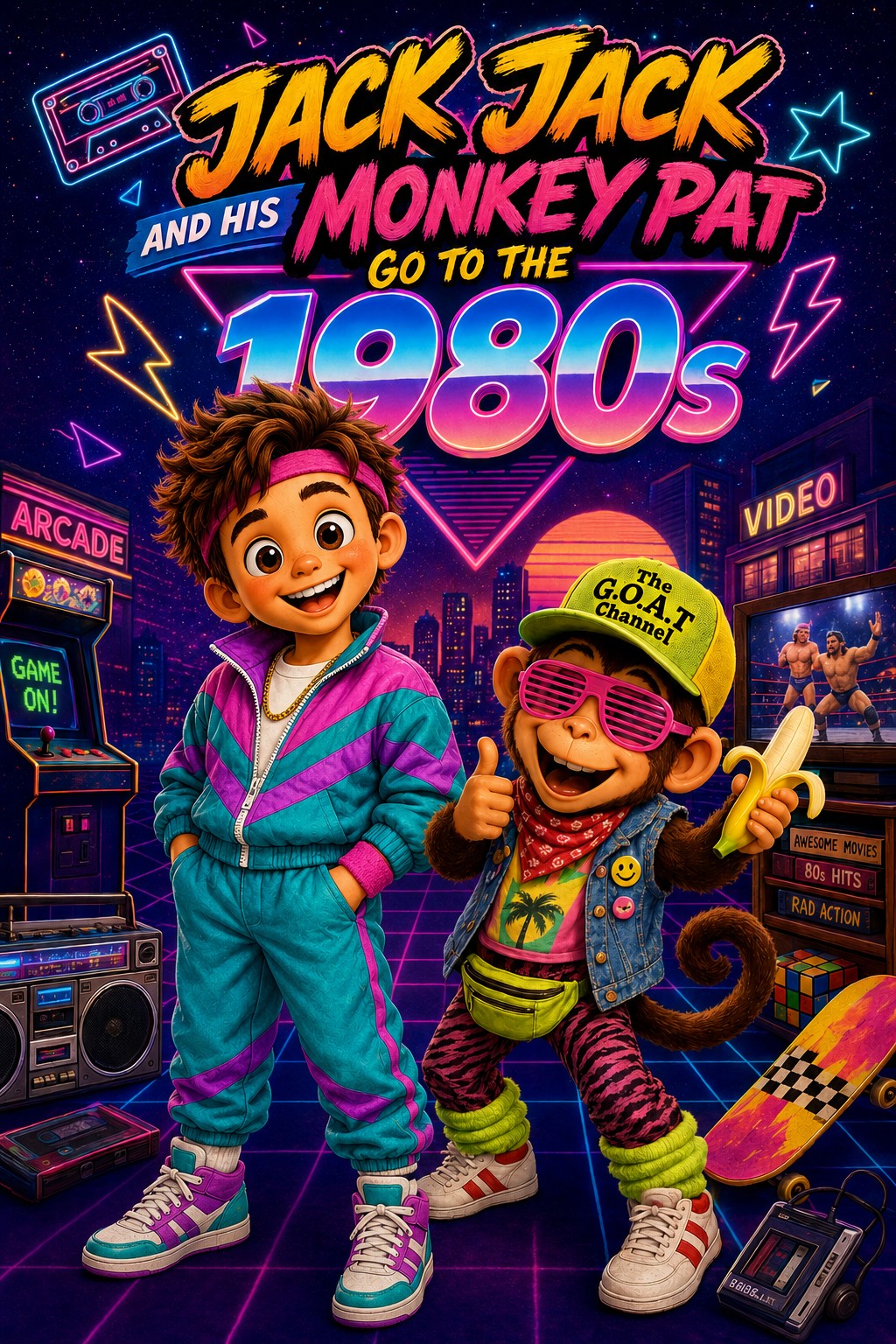 Jack Jack and His Monkey Pat Go Back to the 1980s cover
