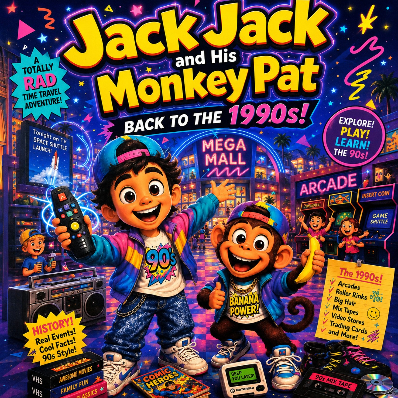 Jack Jack and His Monkey Pat Go Back to the 1990s cover