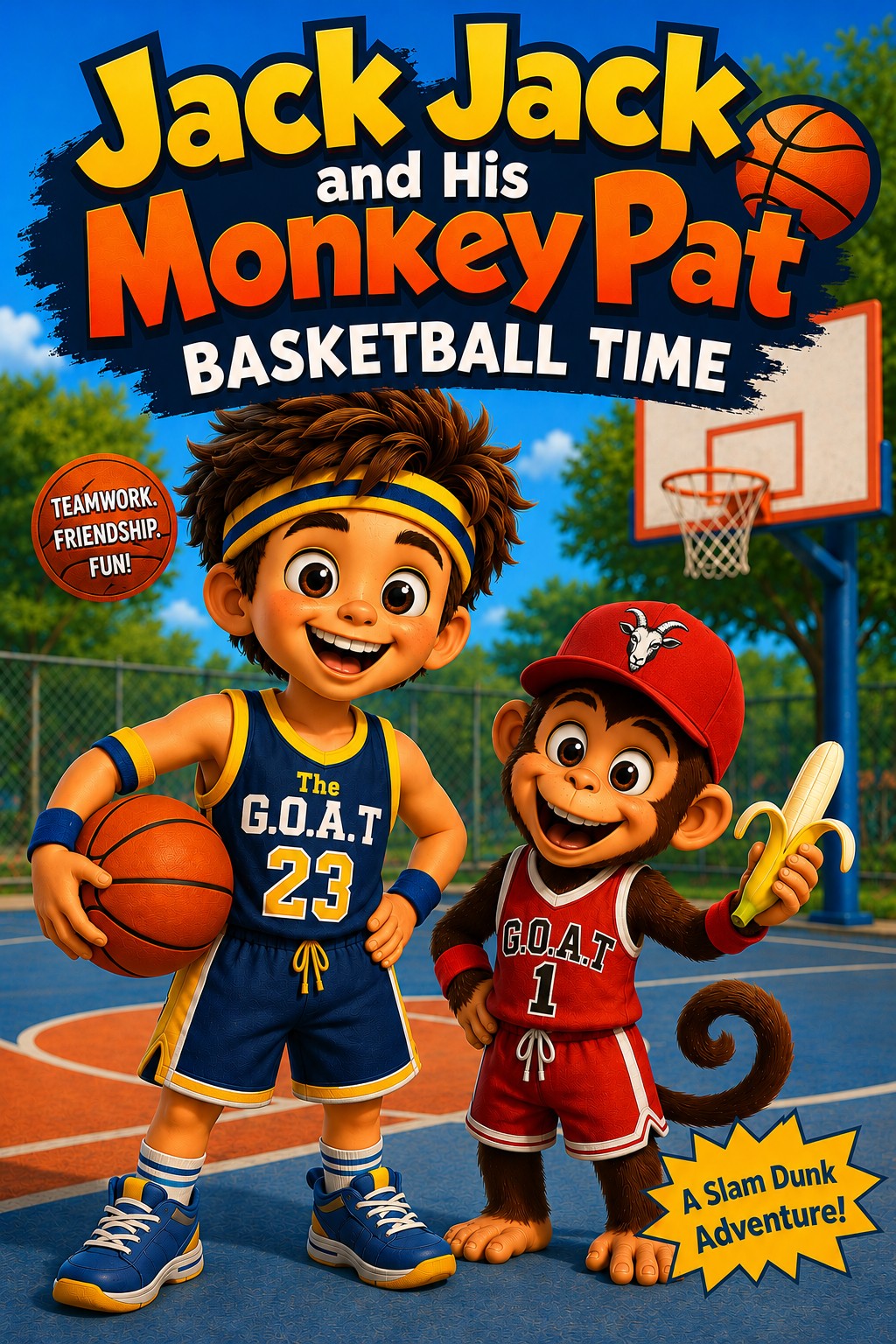 Jack Jack and His Monkey Pat Play Basketball cover