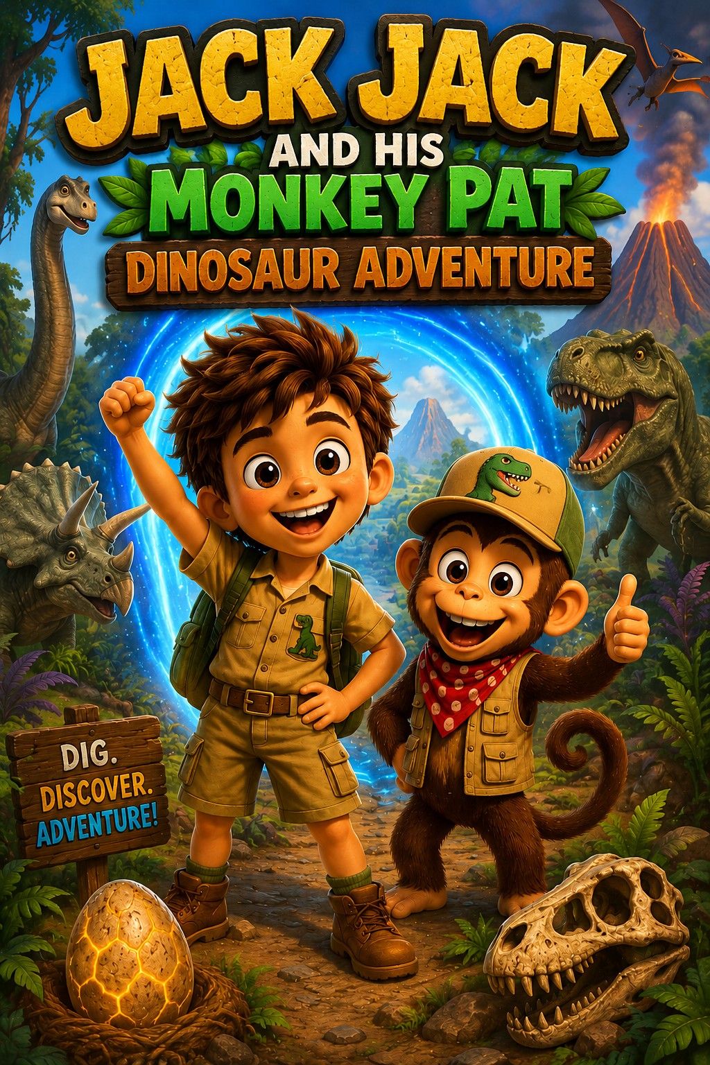 Jack Jack and His Monkey Pat: Dinosaur Adventure cover