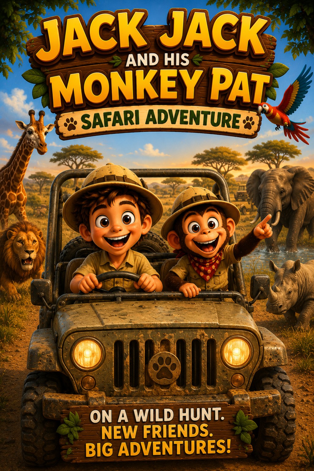 Jack Jack and His Monkey Pat Go on Safari cover