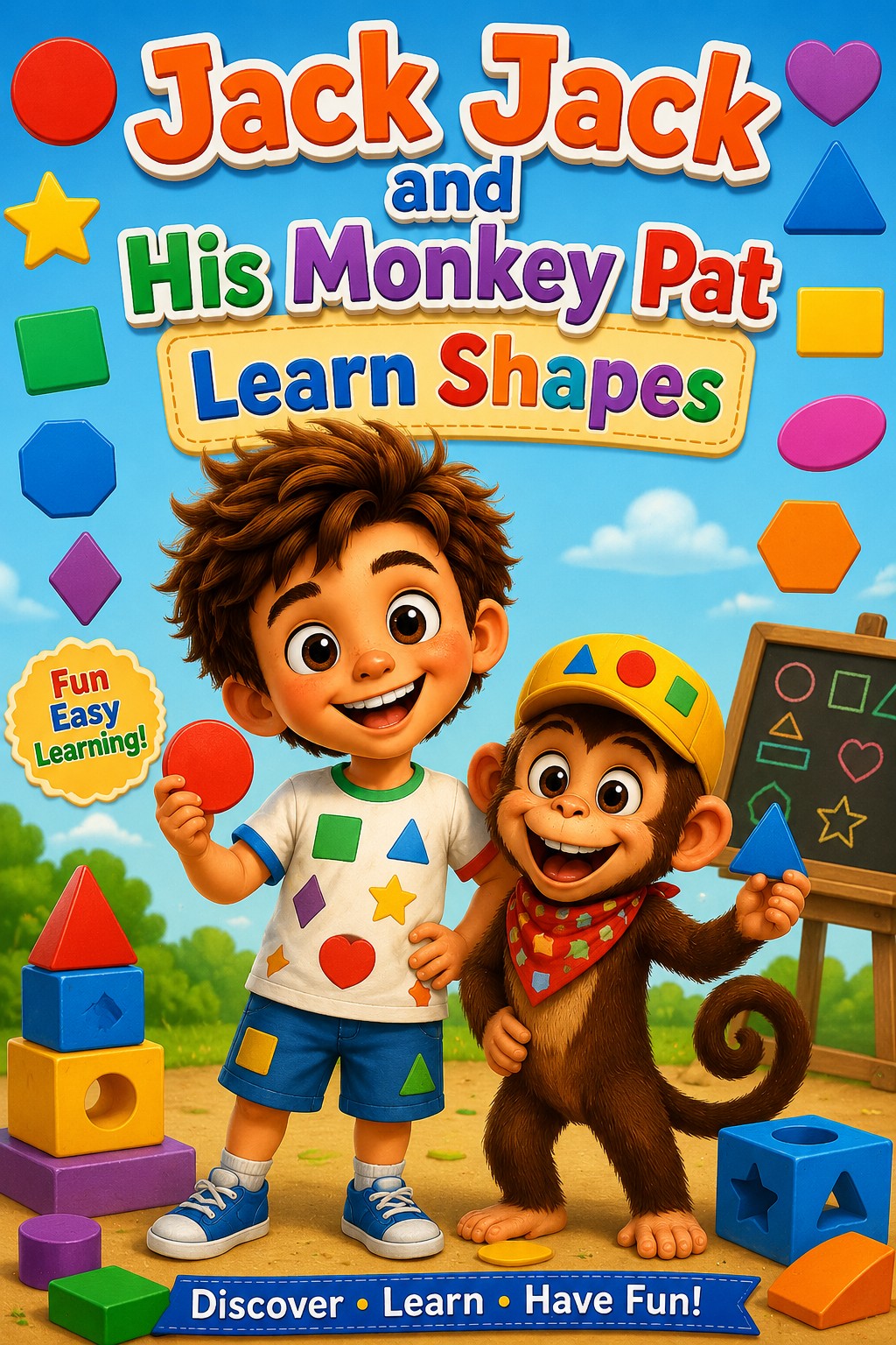 Jack Jack and His Monkey Pat Learn Shapes cover