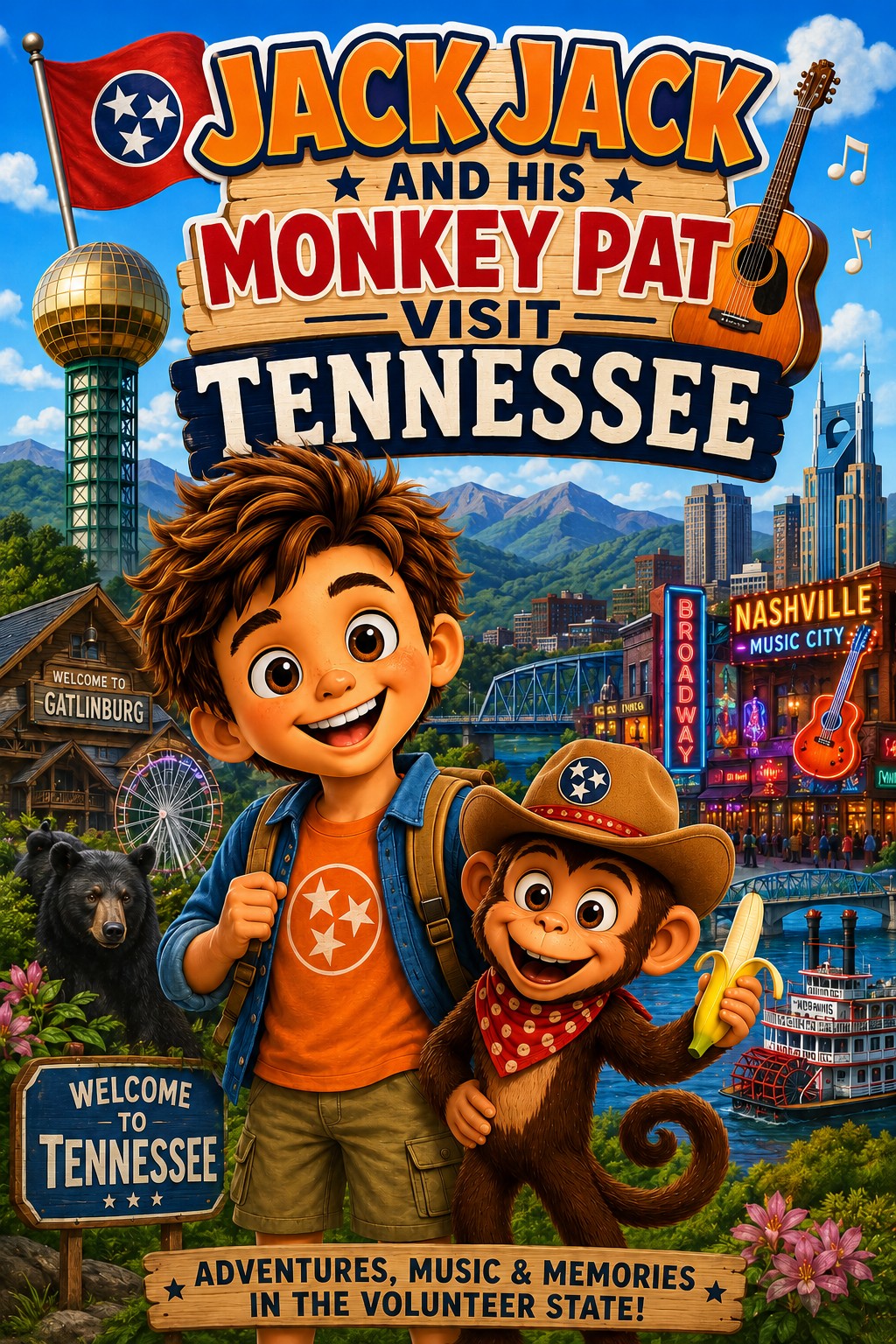 Jack Jack and His Monkey Pat Visit Tennessee cover