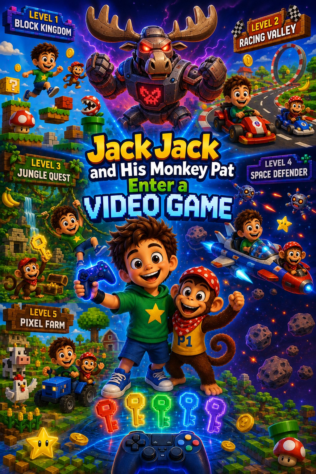Jack Jack and His Monkey Pat Enter a Video Game cover