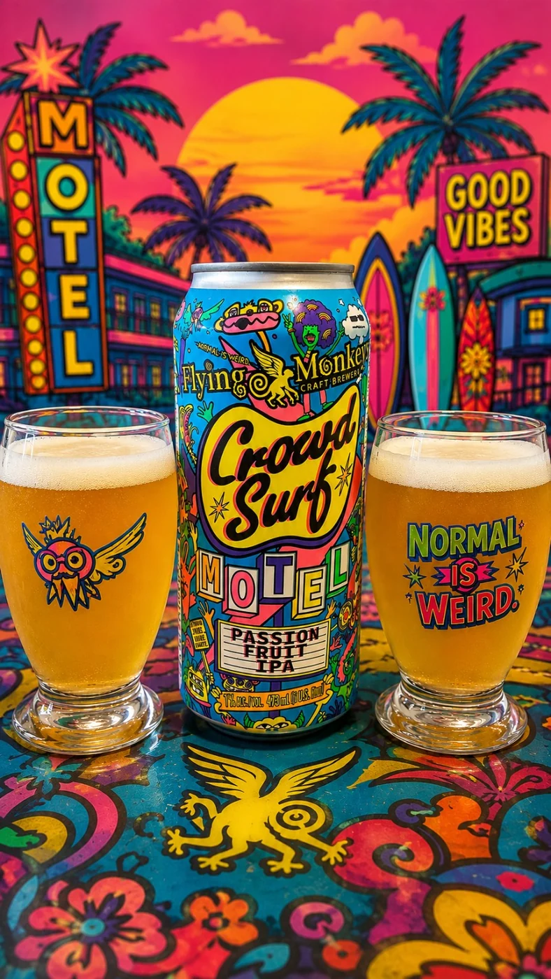 Flying Monkeys Crowd Surf Motel Passion Fruit IPA